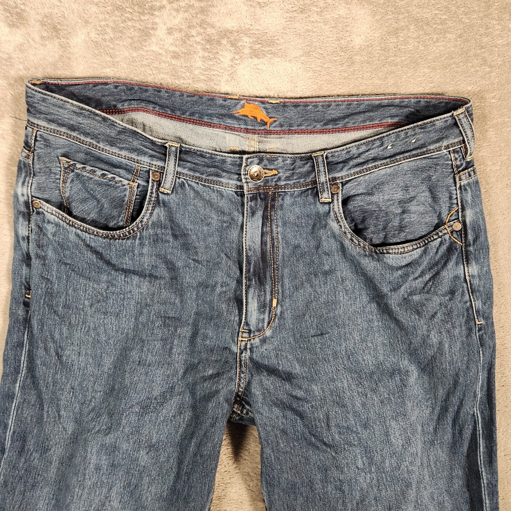 Tommy Bahama Mens Jeans‎ 38x34 Blue Denim Straight Leg Casual Pants - Picture 5 of 13